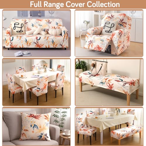 Image of HOKIPO Premium Printed Velvet Chair Cover Set of 2 for Dining Table, Amber Serene Flora (AR-5794-D3*2)