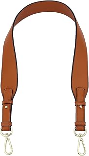 WADORN Wide Purse Shoulder Strap Replacement, 31.5 Inch PU Leather Handbag Strap Clutch Bag Handles Shoulder Bag Strap with Alloy Buckles for Wallet Satchel DIY Bag Tote Bag Making, Brown