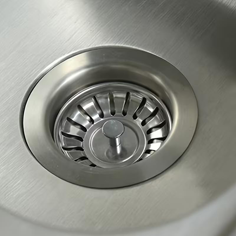1pcs Kitchen Utensils/Stainless Steel Sink Strainer/Suitable for Bathroom, Kitchen and Other Sink Drain Filters, silverywhite