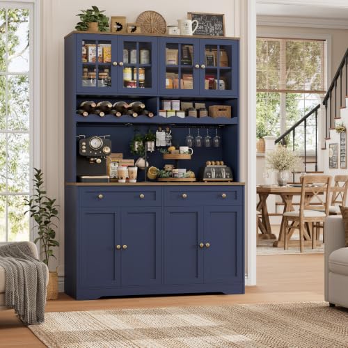 Image of HOSTACK 75 inchH Kitchen Pantry Storage Cabinet, Coffee Bar, Tall Hutch Cabinet