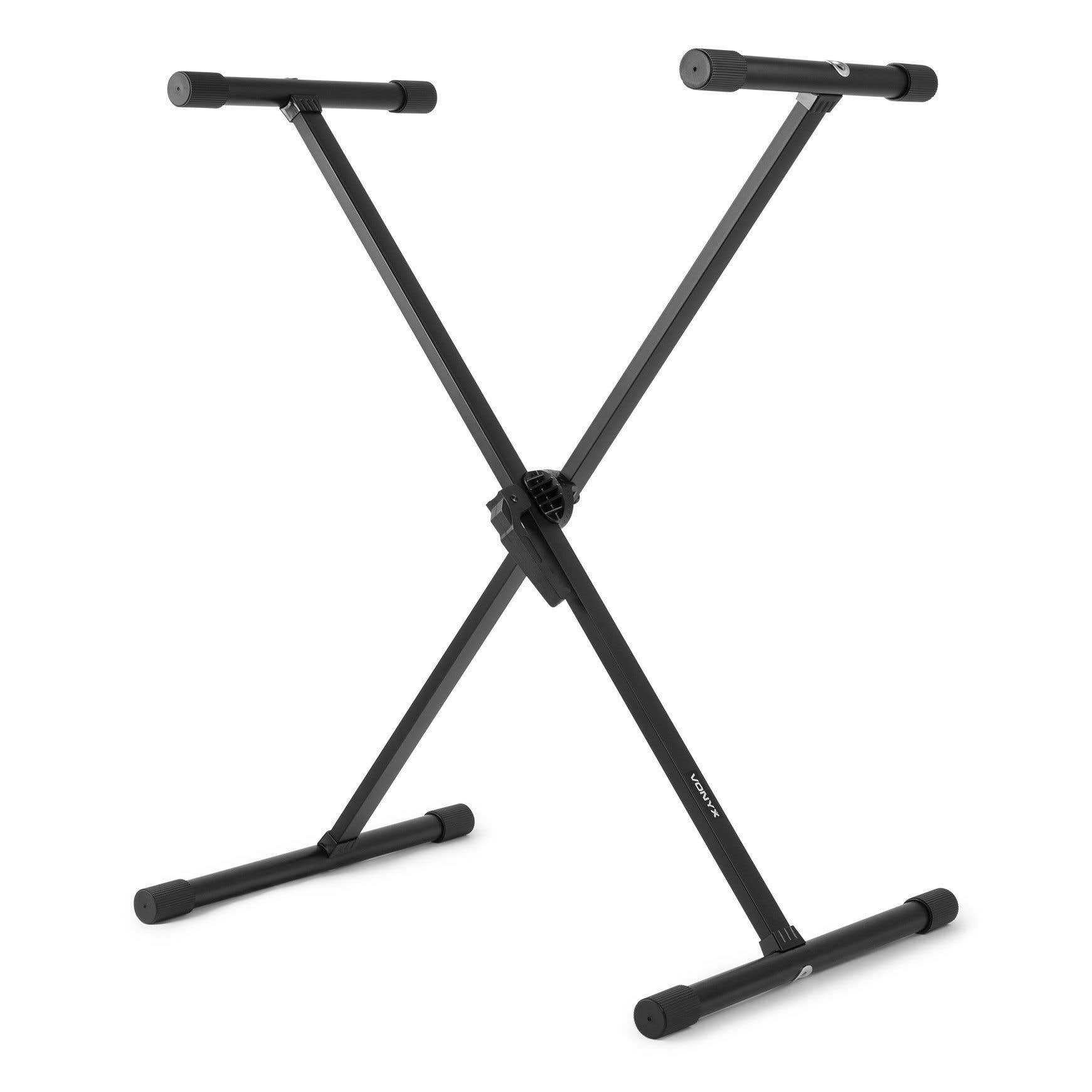 Vonyx KBS01 Keyboardständer höhenverstellbar, Keyboardstativ, Ständer für Musikinstrumente, Einsstrebiges Keyboard Stativ, schnell einklappbar, kompaktes Stativ DJ Ständer