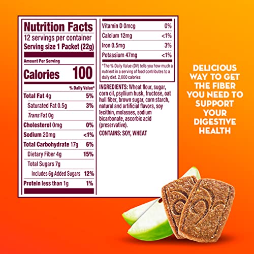 Metamucil, Fiber Thins, Daily Psyllium Husk Fiber Supplement, Supports Digestive Health and Satisfies Hunger, Apple Crisp Flavor, 4 Packs x 12 Servings (48 Total Servings) - Image 8
