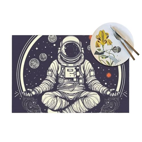 Set de table vinyle résistant chaleur tapis table lavable cuisine salle à manger astronaute
