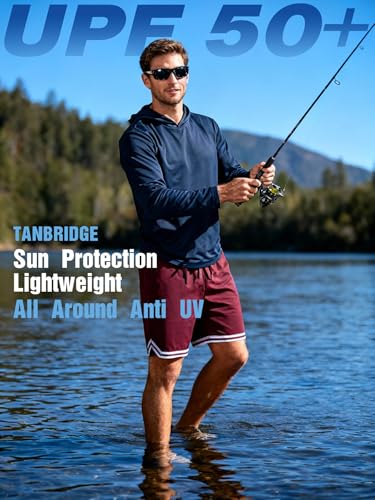 Image of 5 Pack Men's UPF 50+ Sun Protection Hoodie Shirts Long Sleeve Shirts Quick Dry Lightweight for Running Workout Hiking Fishing