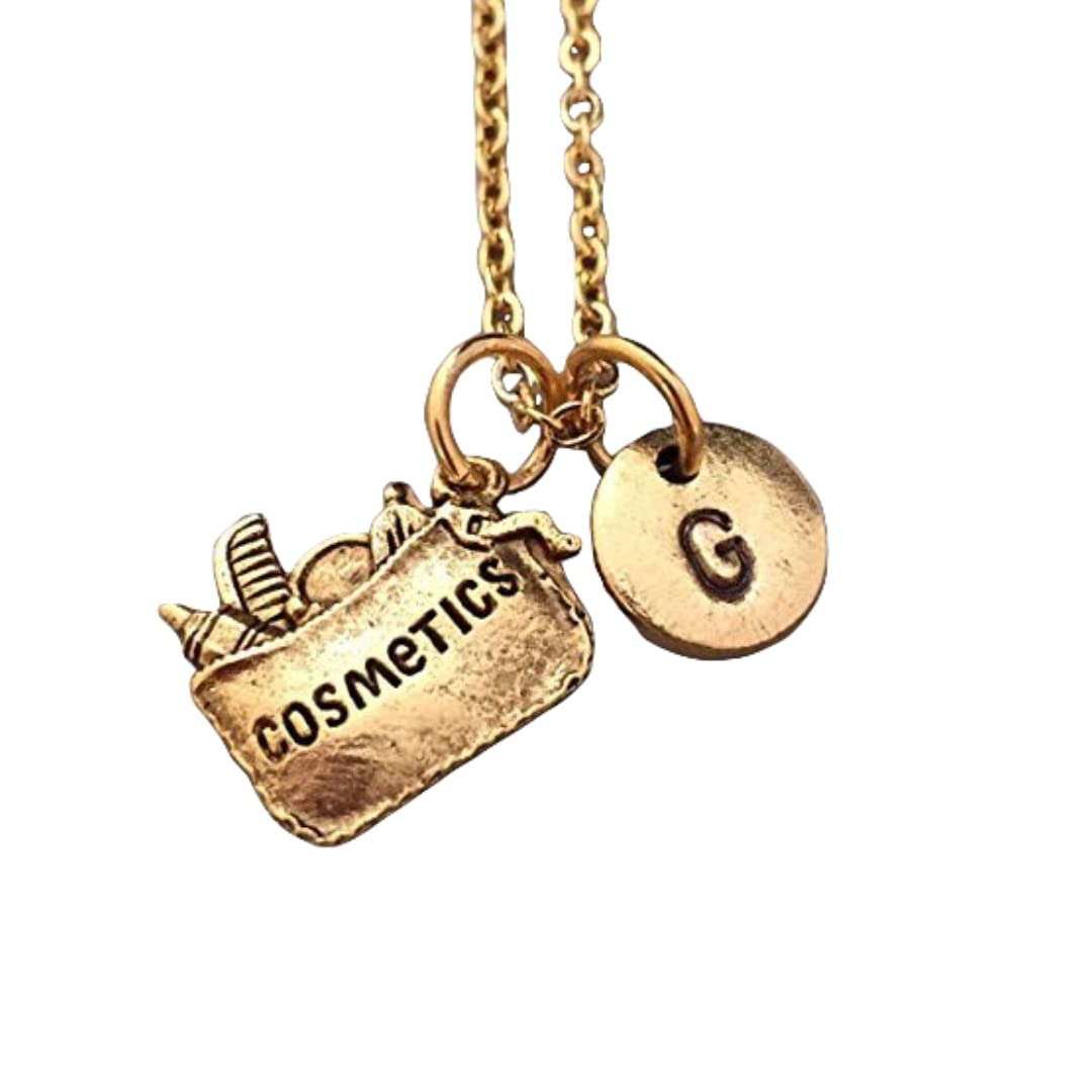 Cosmetics bag necklace, cosmetics bag charm, makeup