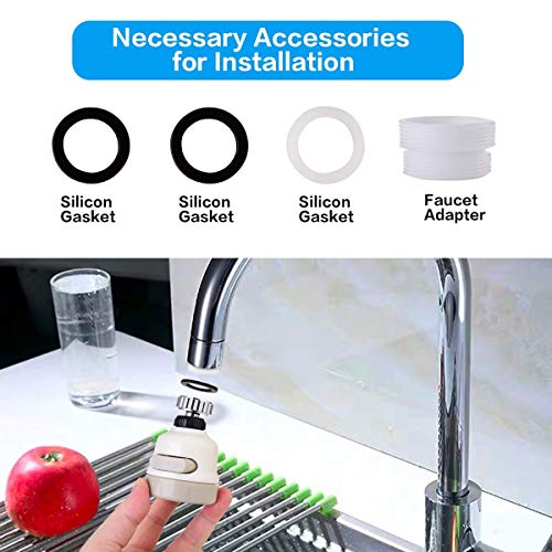 Image of 360 Degree Rotating Water-Saving Sprinkler, Faucet Aerator, 3-Gear Adjustable Head Nozzle Splash-Proof Filter Extender Sprayer for Kitchen Tap