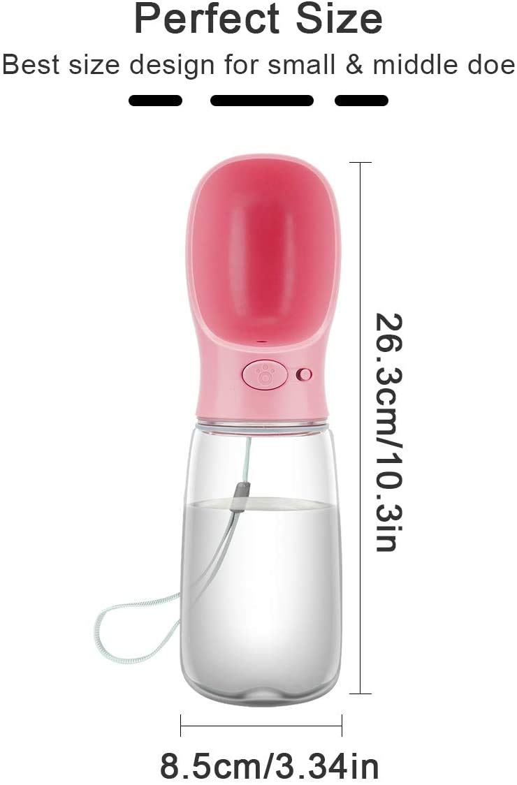 550ml Borraccia Portatile per Cani, Dispenser per Acqua Antibatterica per Alimenti per Animali Domestici Perdita Prova Cane Gatto BOL Bottiglia da Viaggio, Bere all'aperto Pet