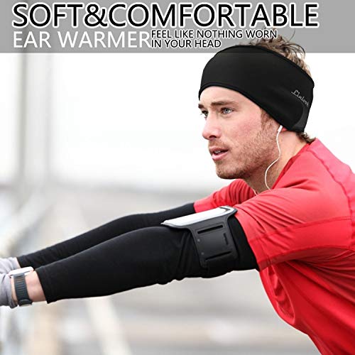 Winter Sport Stirnband für Damen und Herren - Ohrenwärmer Stirnbänder Ohrenschützer Warm Headband for Jogging, Laufen, Wandern, Fahrrad Motorrad Fahren Schwarz 2 Stück Farbe 1