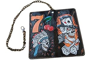 Men's 3D Personalized Casino Wallet Gift For Him Custom Engraved Biker Wallet...