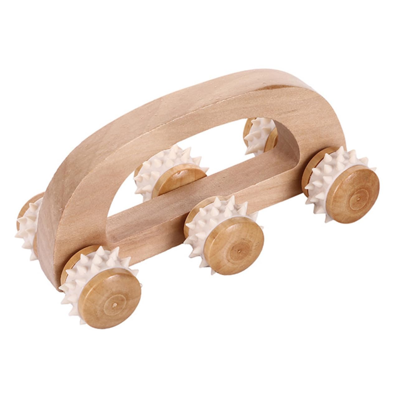 Rodillo de Masaje de Madera para Pies y Cuerpo Masajeador Manual para Cuello, Espalda y Pantorrillas, Herramienta Portátil para Relajación Muscular en Casa y Oficina