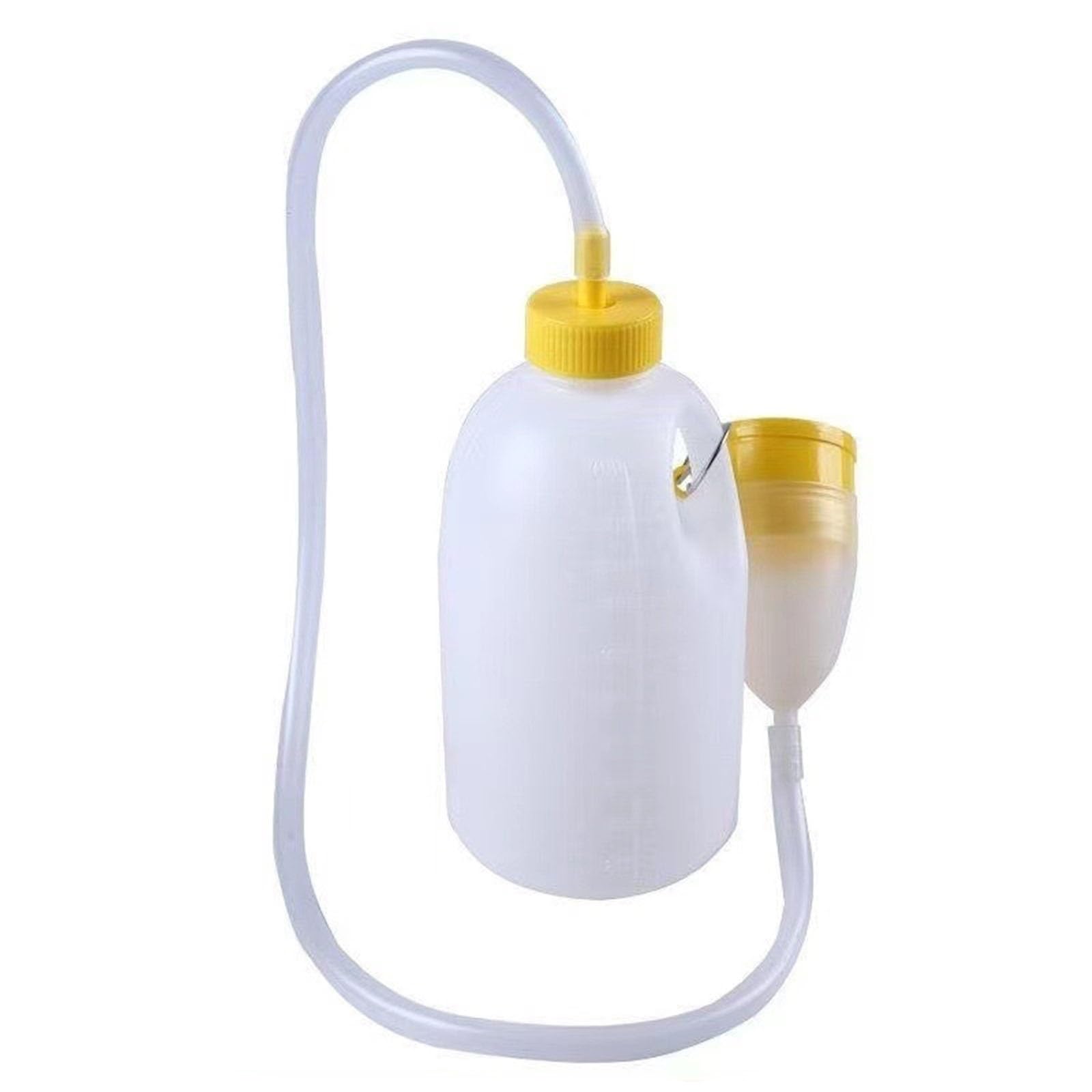 BAMFY Urinals for Men Spill Proof Nighttime, Long Tube With Lid Portable Male Urinal Bottles Pee Bottle, Container for Elderly, Incontinence, Hospital (Color : White, Size : Pipe length: 1.6m)