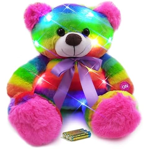The Noodley Rainbow Lites Light Up Teddy Bear Cover