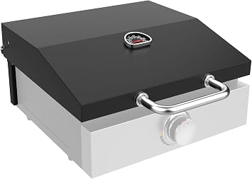 Hard Cover Hood with Temperature Gauge for Blackstone 17 inch Table Top Griddle, Hinged Lid for Blackstone 17" Front or Rear Grease Model, Black