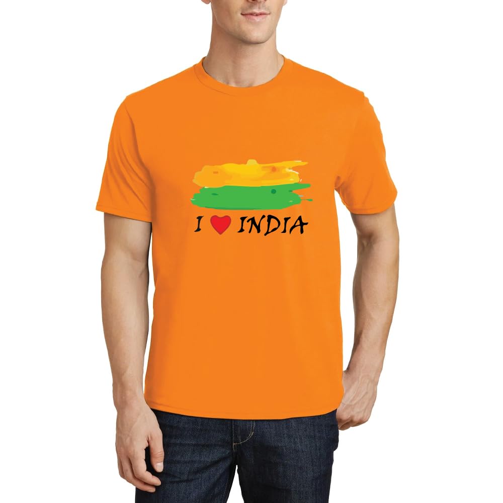 GenericIndia Republic Day T-Shirt for Men - India Republic Day Printed T-Shirts with Tricolor - Round Neck - Half Sleeve India Republic Day T-Shirts for Mens