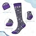 LULLABY KIDS Snow Ski Socks Lightweight Full Terry Warm Skiing Socks Kids Warm Socks Ski Socks Kids Girls Ski Socks, Blizzard Purple, 6-8 Years