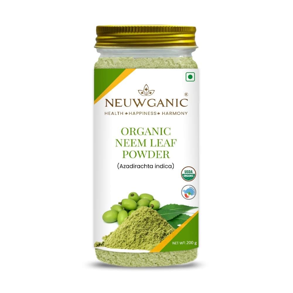 Neuwganic - Organic Neem Leaf Powder - Neem Powder for Face Pack, Eating, Hair & Skin Care - 200 Gm - Pack of 1 2