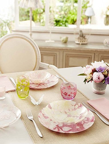 Luminarc Set Of 6 Flat Glass Plates 8012788.0 Covent Garden Marvella 26 X 26 X 1.8 Cm, Pink #TOP1