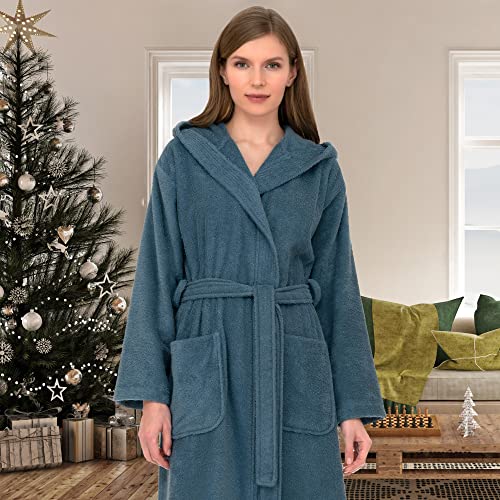 TowelSelections Womens Hooded Robe 100% Cotton Soft Towel Bathrobe Terry Cloth Shower Bath Robes for Women4