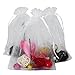 Produktbild jijAcraft organzasäckchen 13cm x 18cm,100Pcs Organza-Geschenk-Taschen mit Kordelzug für Hochzeit Beutel Taschen und Geburtstag Party Schmuck Festival Süßigkeiten Schokolade Taschen (Weiß)