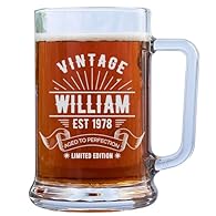 Vintage-Inspired Design: Embrace classic elegance with this Personalised Pint Beer Glass, featuring a sturdy handle and heavy base for a timeless look. Perfect for your favourite craft beers. High-Quality Craftsmanship: Made with crystal-clear glass,...