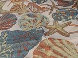 CARIBBEAN JOE Island Supply BEACH TREASURES Shower Curtain Shells Starfish 70x72