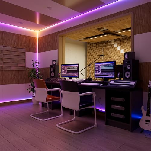 Image of MIWISE RGB Smart IC COB LED Strip Light,20ft Color Chasing Flexible DC24V LED Tape Light,WS2811 Addressable RGB Ribbon,for Party /Home /Office DIY Lighting Projects(Power Supply&Controller NOT Included)