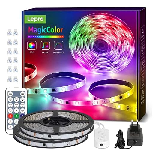 Lepro MagicColor LED Strip 10M(2x5M), 300 LEDs Streifen Dreamcolor, Lichterkette MagicColor, Musik Band mit Fernbedienung, Lichtband , Dimmbar Lichtleiste für Party Weihnachten Deko