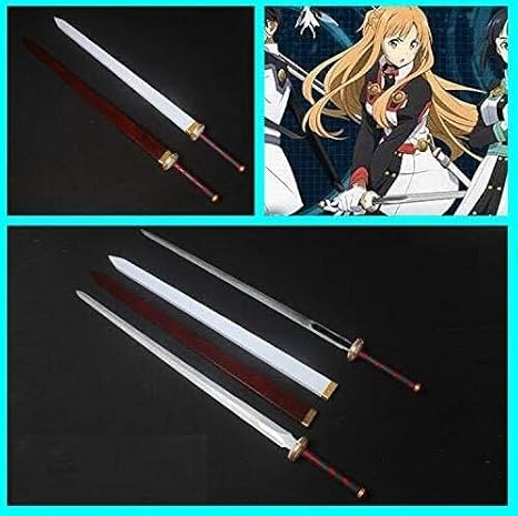 Amazon Cossky Sao 劇場版 ソードアート オンライン オーディナル スケール アスナ Asuna 結城 明日奈 ゆうき あすな 武器 刀 剣 木製刀 模造刀 武士刀 コスプレ道具 赤 剣 鞘 コスプレ 仮装 通販