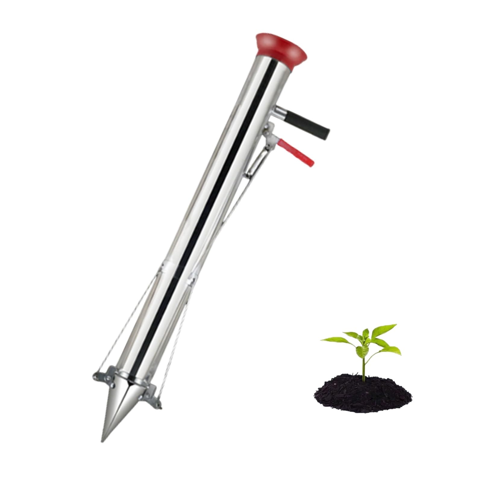 Trapiantatore portatile in acciaio inox per piantare bulbi e semi