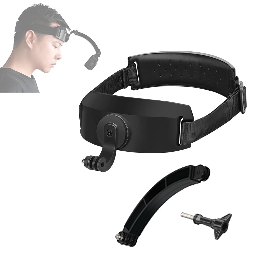 Action Camera Head Strap Mount with Extender for DJI Osmo Action 6 5 Pro 4 3, Insta360 Cameras