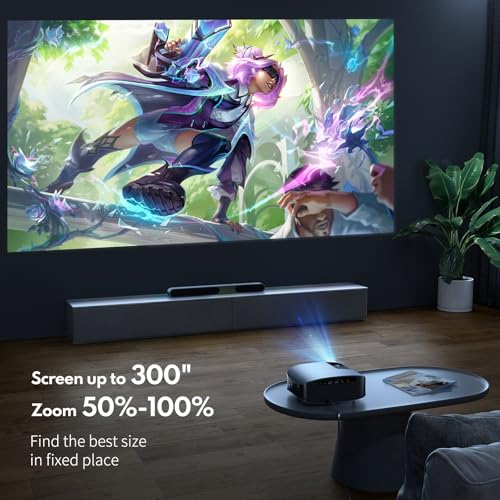 GooDee Projector 4K With WiFi And Bluetooth Supported, FHD 1080P Mini Projector For Outdoor Moives, 5G Video Projector For Home Theater Dolby Audio Zoom Portable Projector TV Stick PPT (YG600 Plus)