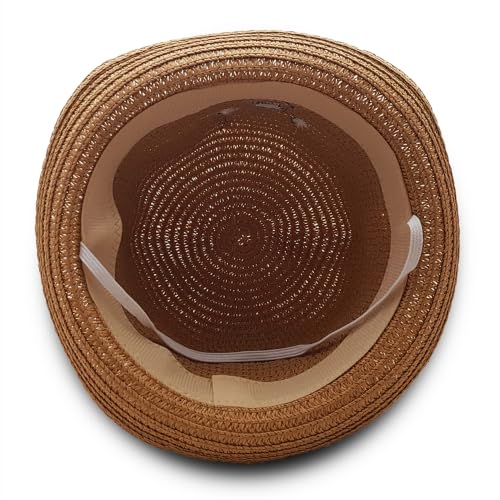 Image of VRITRAZ Kids Straw Hat for Baby Boys & Girls | Printed Summer Sun Hat, Woven Wide Brim Beach Cap, Lightweight Breathable Holiday Travel Picnic Outdoor Fancy Dress Fashion Hat for Children & Toddler