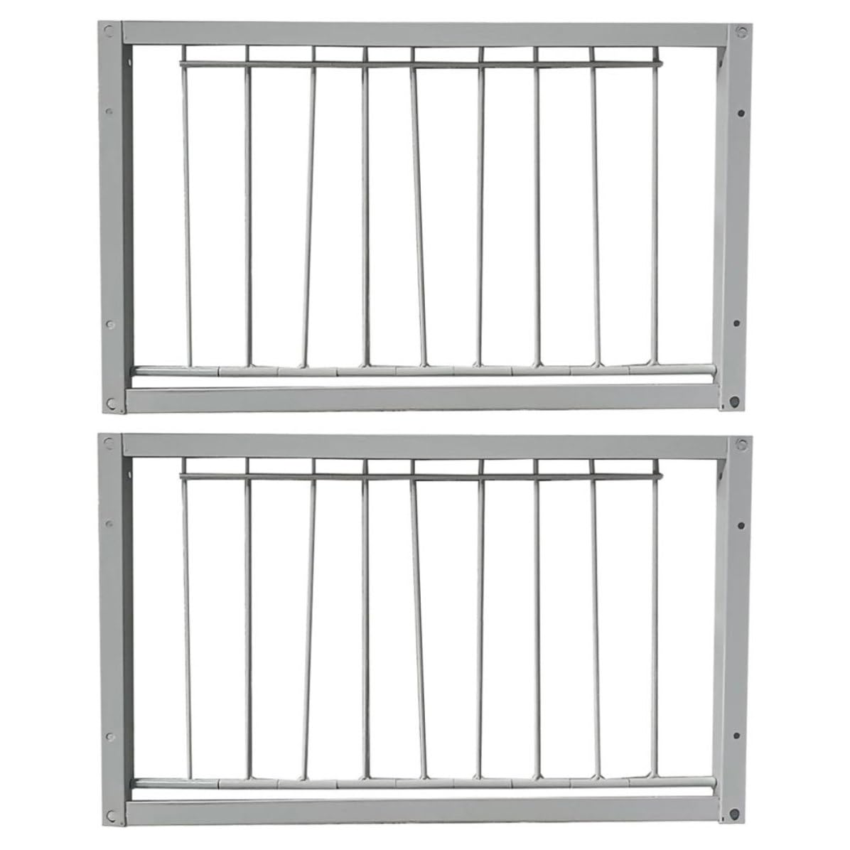 Puerta para Jaula de Pájaros de Hierro Reforzada Diseño Encriptado, Color Blanco, Paquete de 2 Piezas, Adecuado para Casetas de Aves y Suministros para Jaulas