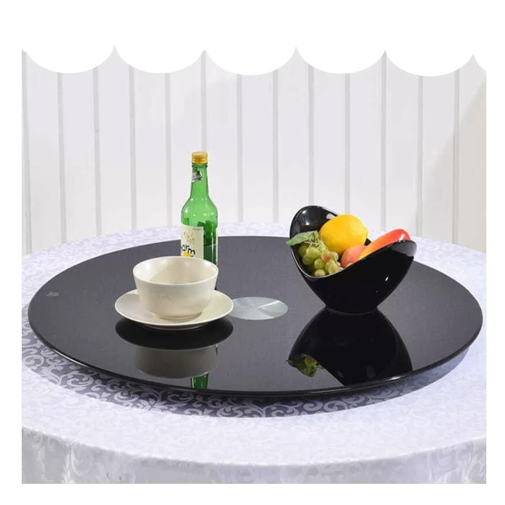 Plateau de service noir rotatif 70cm pour ne plus avoir à se lever durant le repas
