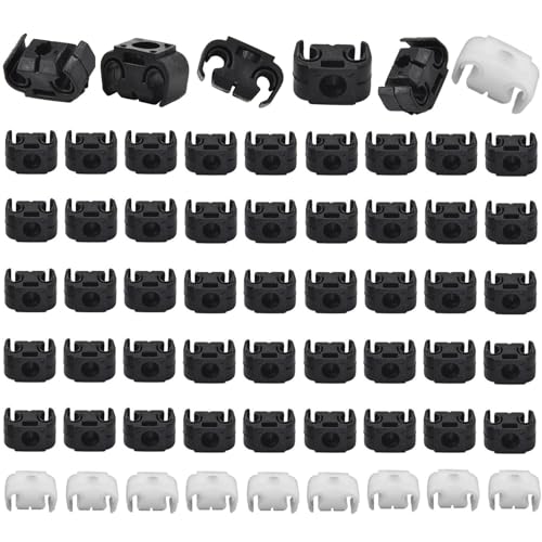 SopimusZ 60PCS Auto Bremsleitung Clip,50 Stück Schwarz+10 Stück weiß Bremsleitung Halter Bremsschlauch Clip Kunststoff Bremsschlaeuche Clip