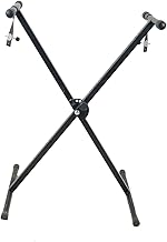 BEE Heavy-Duty, Single X Adjustable Piano Keyboard Stand with Locking Straps