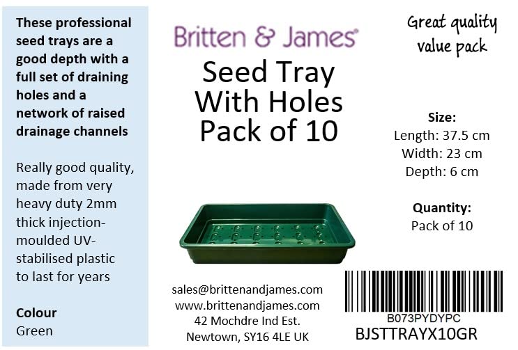Buy Britten & James Professional Standard Seed Tray Green with Holes
