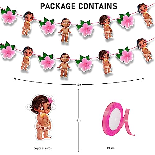 Image of BBY Mna Garland Decoration - Tropical Island Theme Birthday Party Supplies - Colorful Hawaiian Luau Garland for Birthday, Baby Shower, Family Celebration, School Events, and Cartoon Inspired Decor