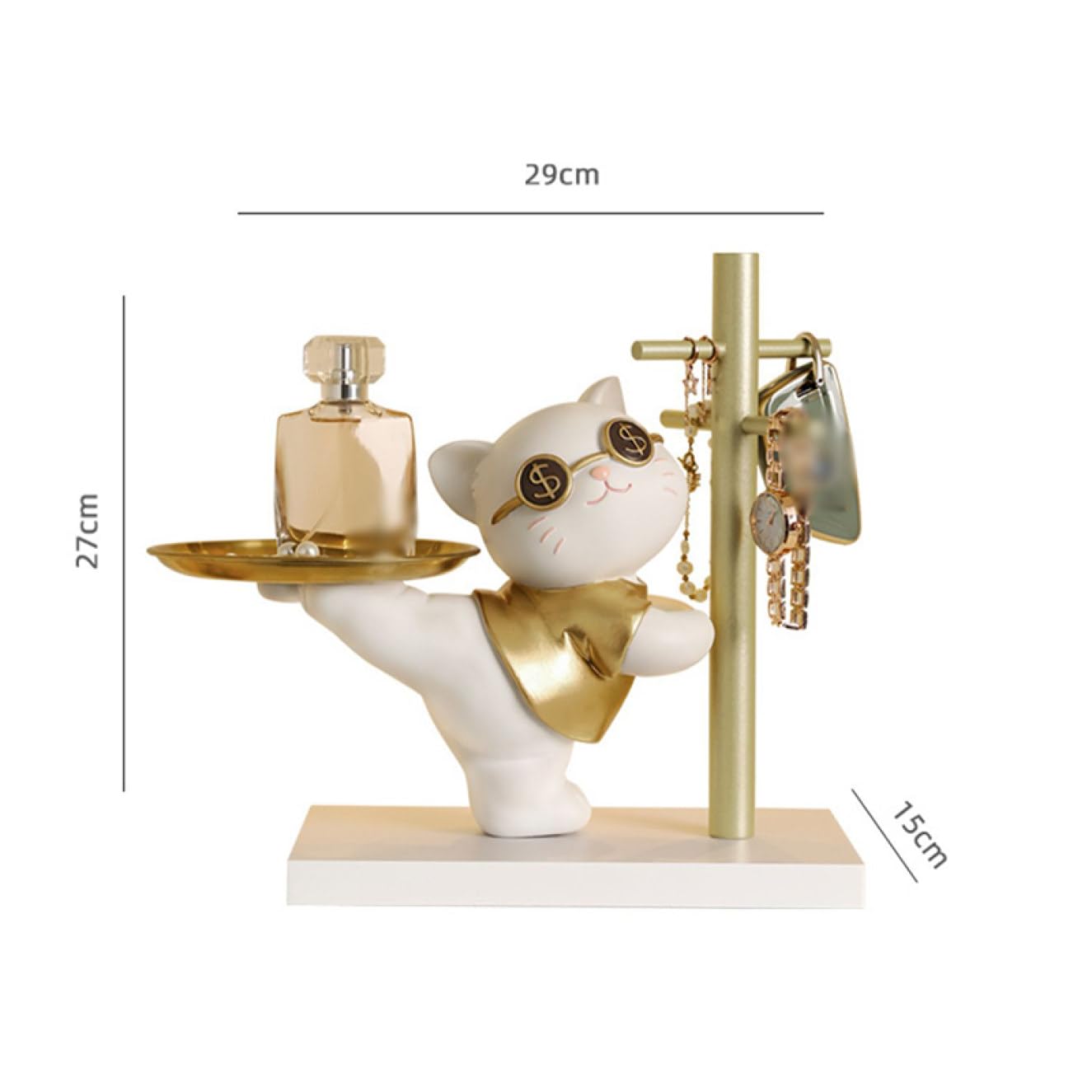 Amazon.co.jp: JAnjiaLxY 皿を捧げるねこさん 置物 樹脂製 キー