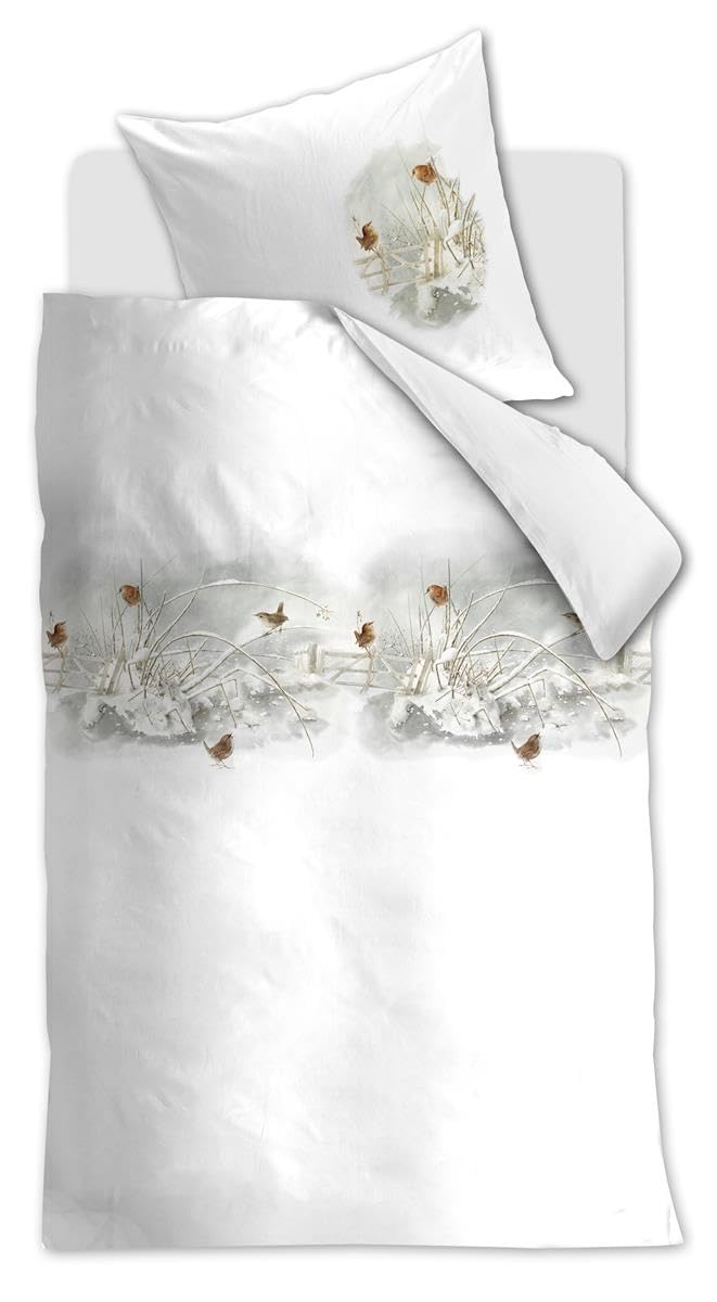 Marjolein Bastin King Winter bettwäsche-Set 2 TLG. - 155x220 - Natur - Flanell - mit Reißverschluss