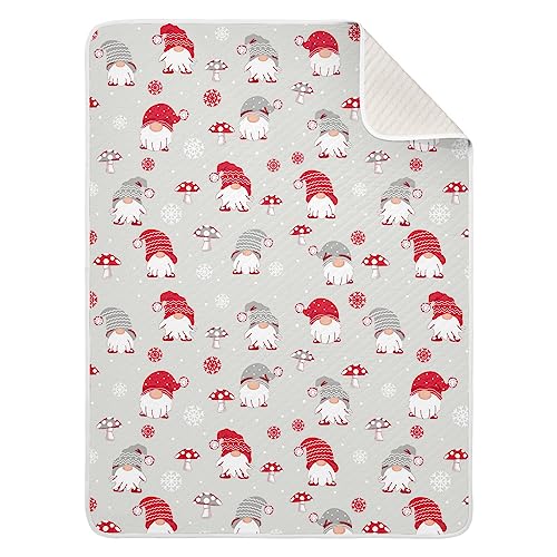 Image of Swaddle Blanket for Gnomes with Mushroom Baby Receiving Blanket Muslin Baby Swaddles Soft Cotton Breathable Nursery Blankets for Unisex Boys and Girls 30x40 Inch