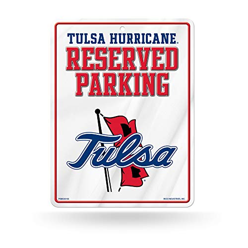 NCAA Tulsa Golden Hurricane Metal Parking Sign 8.5" x 11" - Great for Man Cave, Bed Room, Office, Home Décor