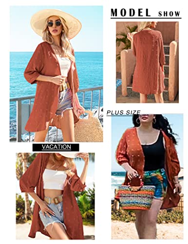 Image of Yekaty Kimonos for Women Lightweight Summer Cardigan Loose Beach Cover Up