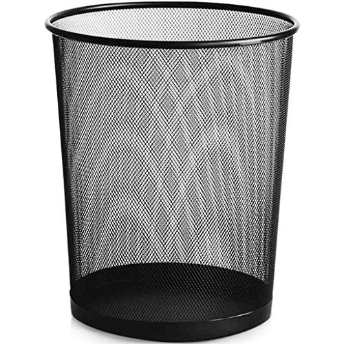 CXZS Assorted trash cans Oversized 295mm sturdy wire mesh trash can Office home trash waste bin black