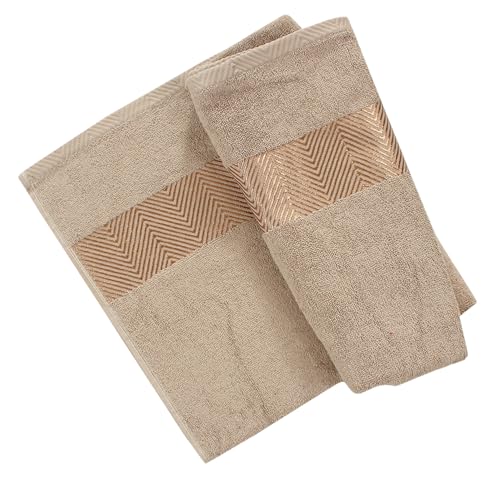 Image of Fash Home 500 GSM Towel 70x140 cm - 1 Pc, Ultra Soft, Highly Absorbent, Quick Dry, Plush & Durable Cotton Bath Towel for Home, Gym & Spa (Beige)