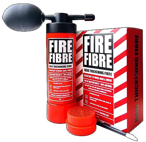 FIRE FIBRE Hair Fibres for Thinning Hair Undetectable & Natural, 28g Bottle, Completely Conceals Hair Loss Instantly