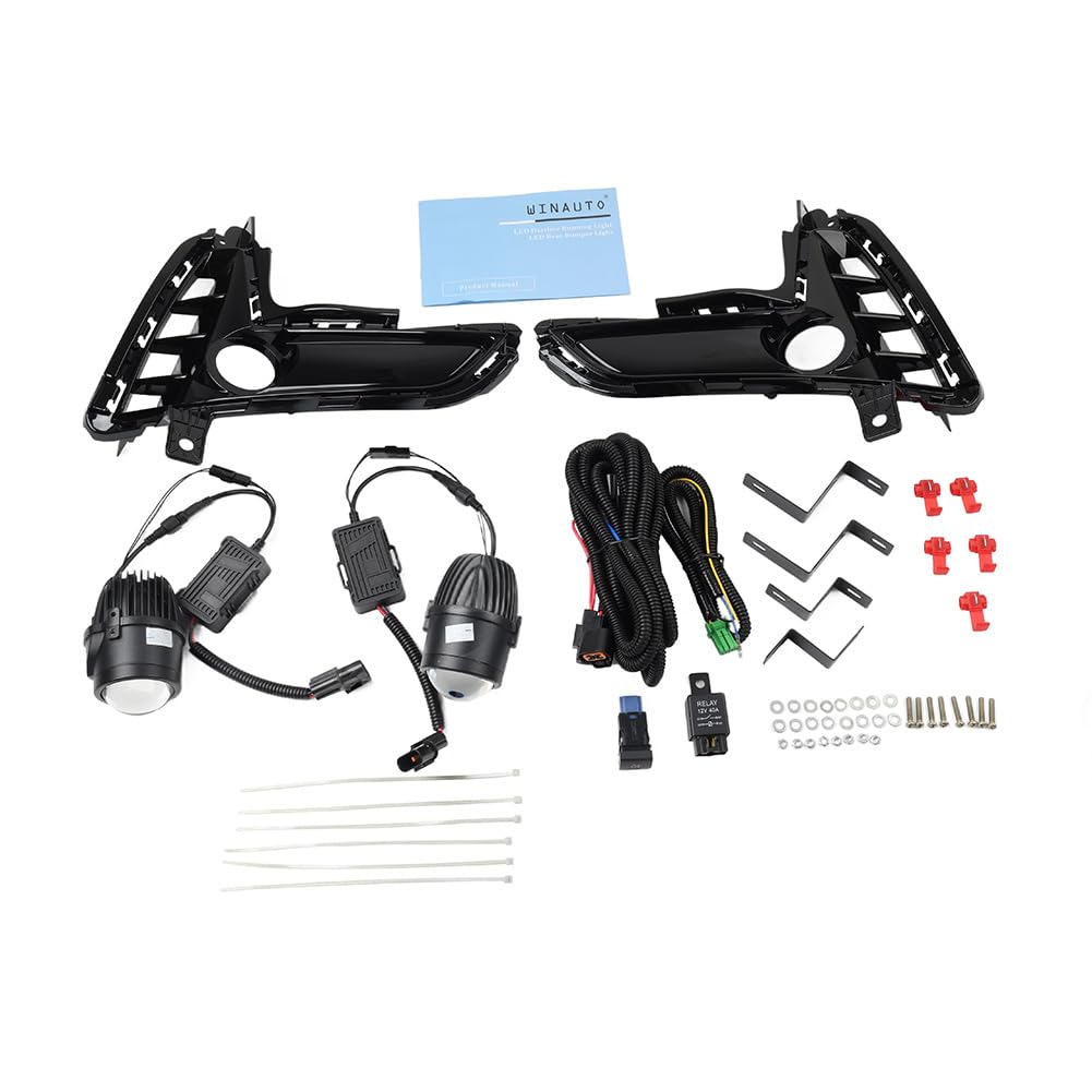 Cninba13 1 Pair ABS Driving Lamps Front Fog Light Daytime Running Lights White For Kia Carnival 2022 2023 2024