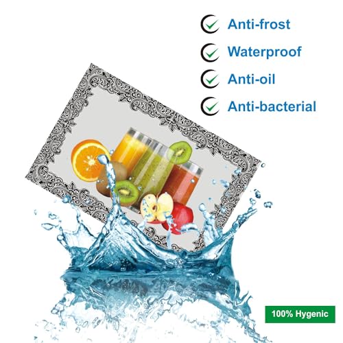 Image of DakshyaIndustries Pack of 3 PVC Printed Fridge Mat /Refrigerator Mat (Transparent)