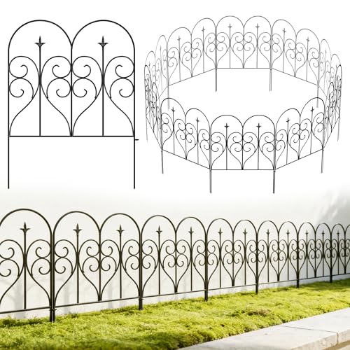 Thealyn Dekorativer Metallzaun für Garten, Hundebarriere, Gartenpaneel für Terrasse und Blumenbeet, Rostfrei (81,3 cm (H) x 61 cm (L) * 5 Platten)