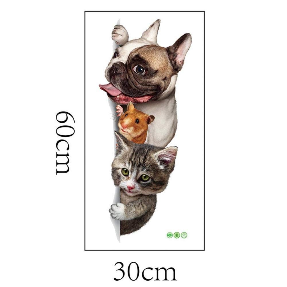 Animales de Dibujos Animados 3D Etiqueta de la Pared de ratón Gatos Perros Aves Puerta Divertidas Pegatinas Decoración de Habitaciones de los niños Decoración Vinilo Fondos